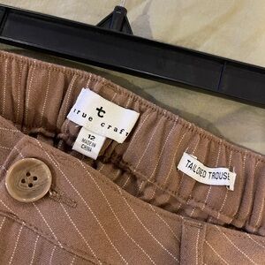 True Craft Women's Brown Pinstripe Trousers